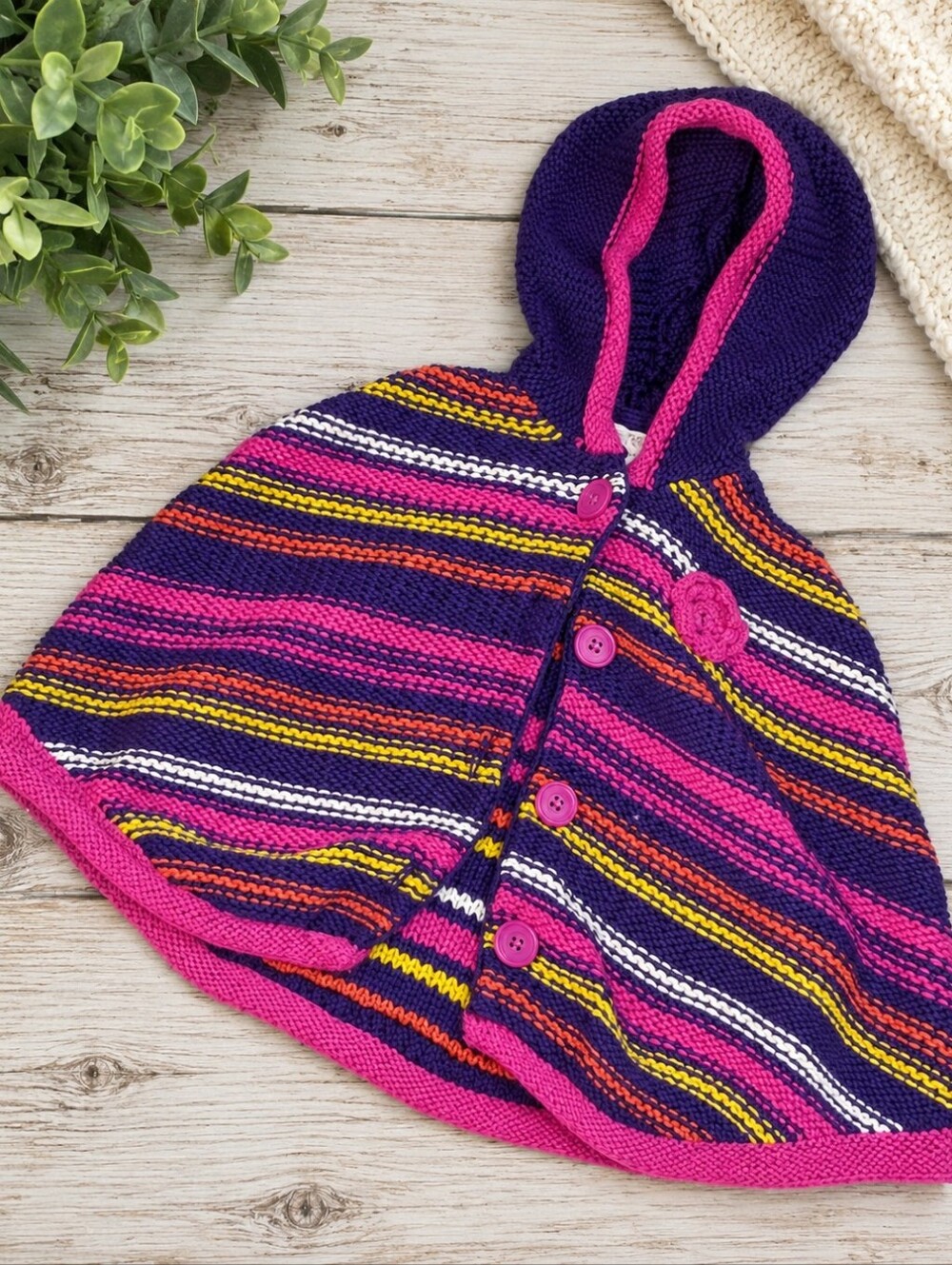 Size 24 months baby girls poncho hoodie cape shawl